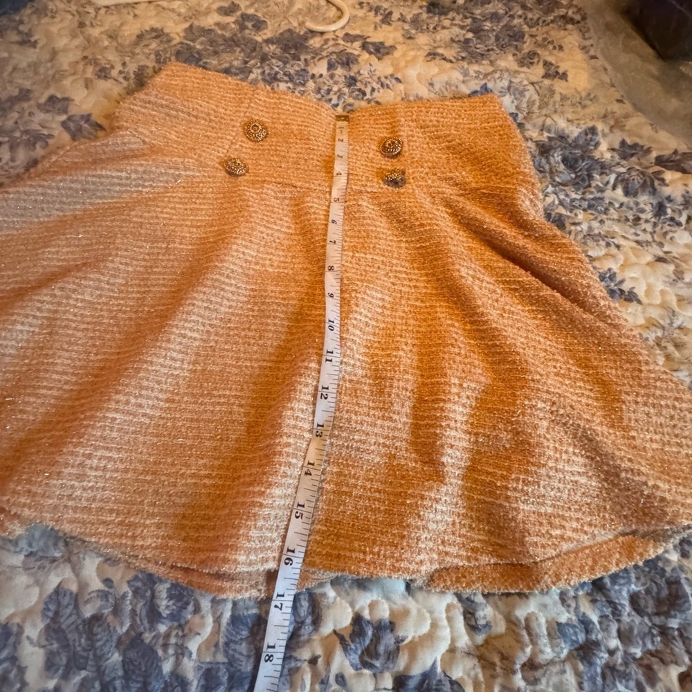 Haute Monde peach twill Skater Skirt - Picture 5 of 8